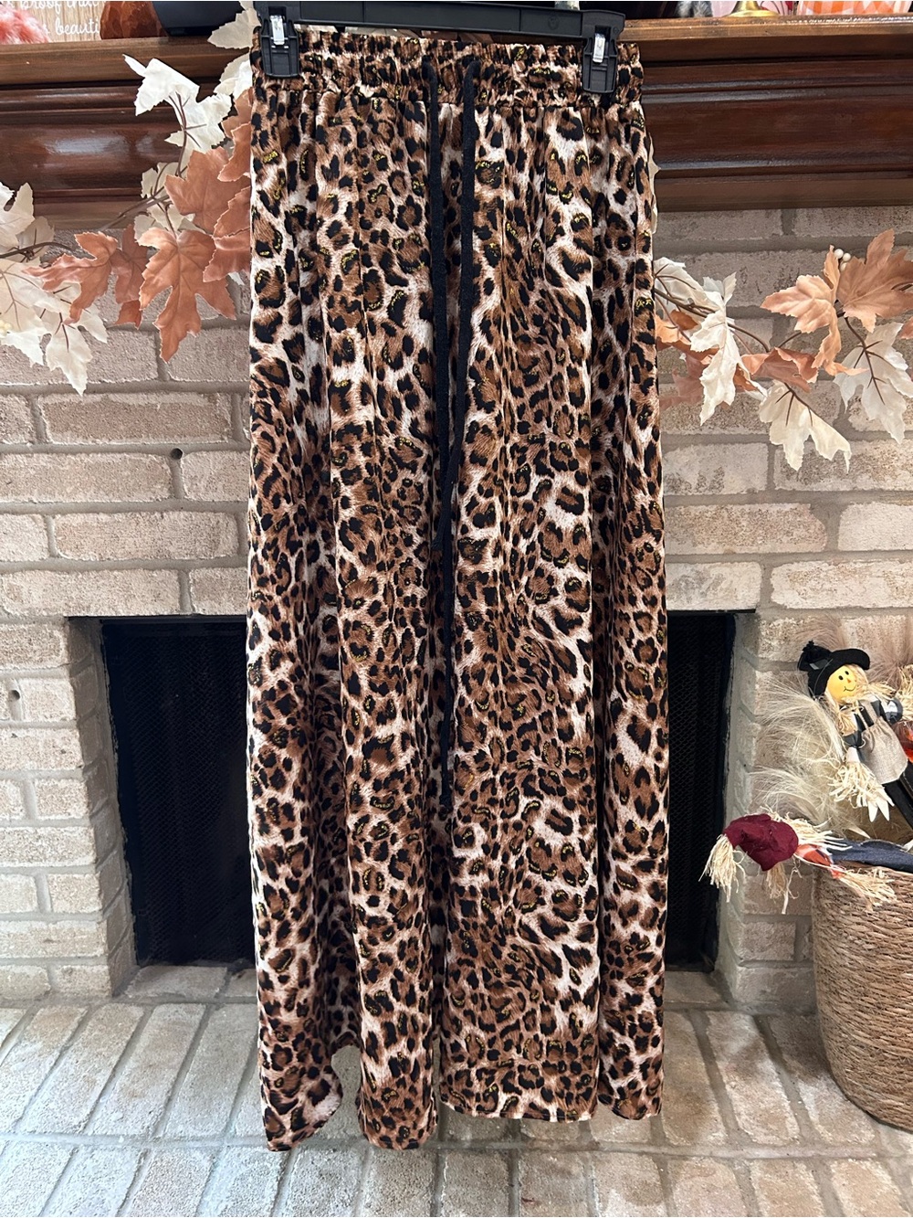 Leopard Print Maxi Skirt - Brown Animal Print EUC